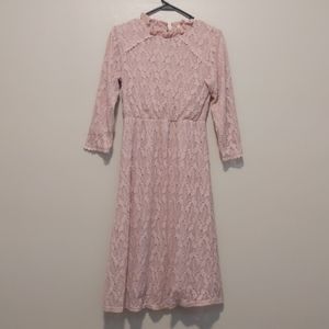 Blush Modest Lace Dress. Size Small